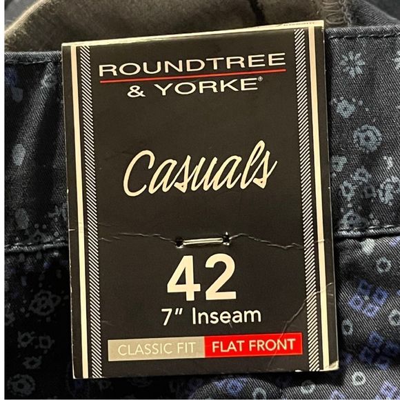 ⚫️⚫️⚫️ Roundtree & Yourke Casuals Flat Front Shorts 7” Inseam - Picture 5 of 7